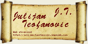 Julijan Teofanović vizit kartica